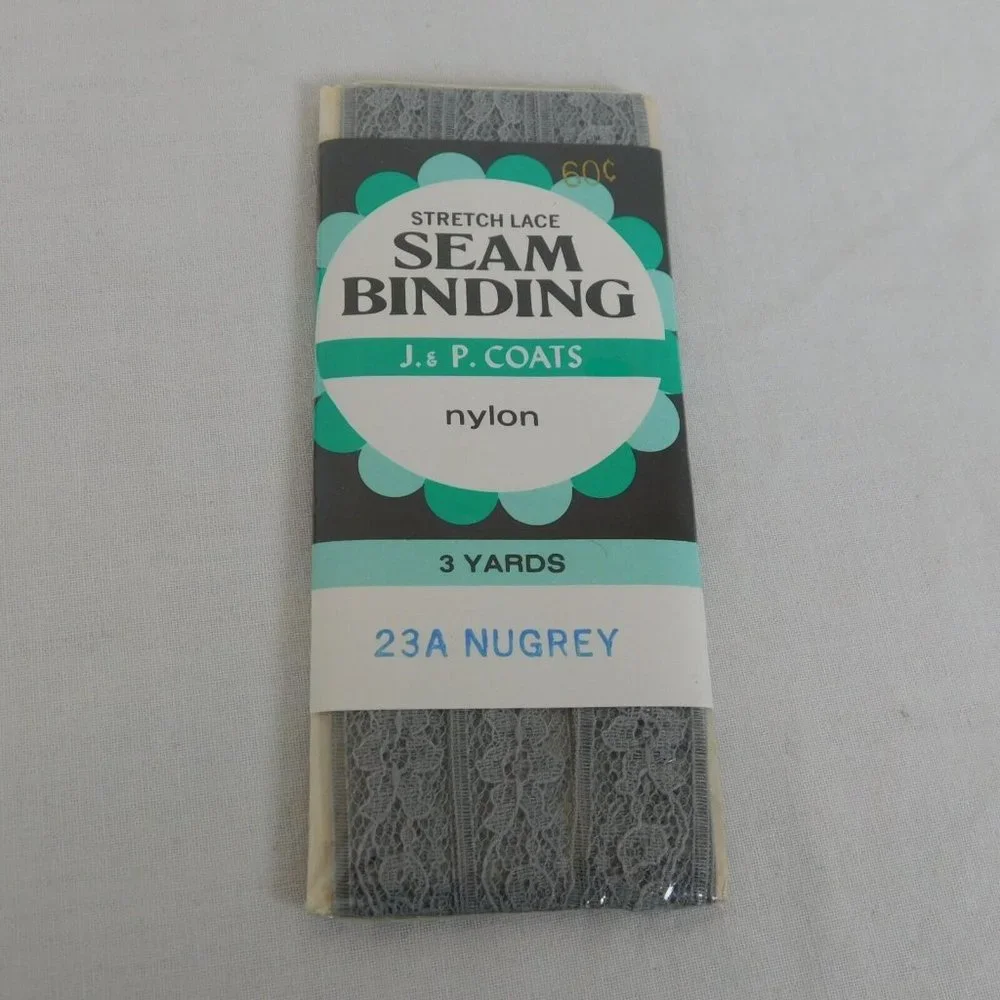 Seam Binding Tape Lot of 5 New Unopened Lace Woven J&P Coats Blue Red Gray Mix
